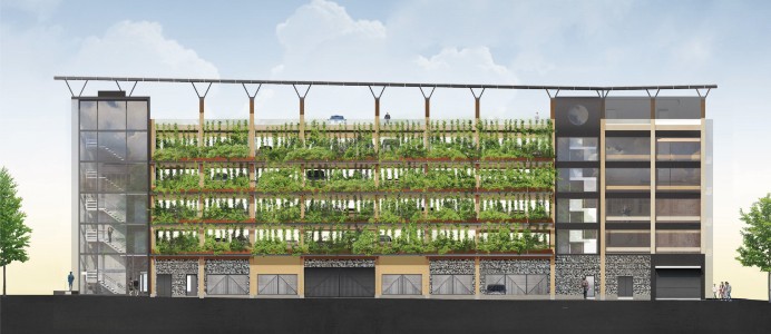 P-Hus Sege Park, fasad väst. Illustration: Lloyd´s Arkitektkontor AB