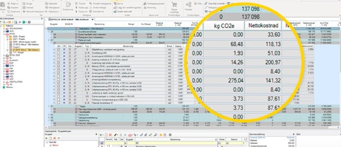 I Bidcon kan du jämföra klimatpåverkan och kostnader sida vid sida.