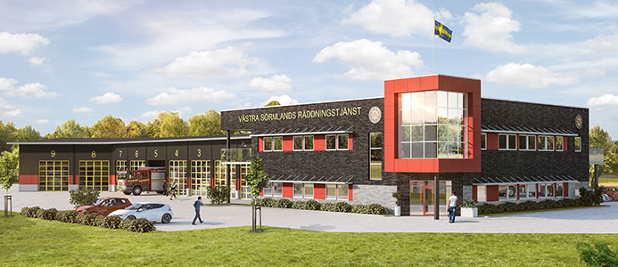 Brandstation byggs – utan traditionell stång