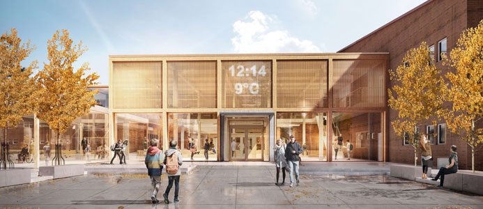 Umeås äldsta skola får tillbyggnad i trä