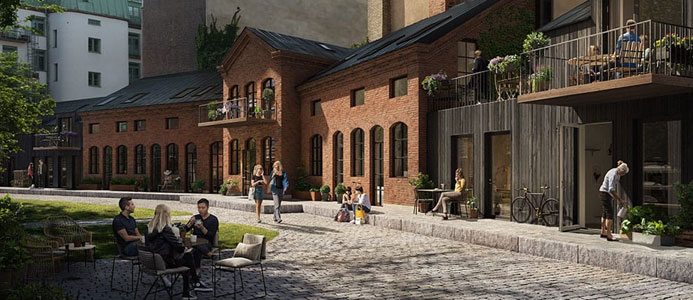 Nio townhouses vid Heden