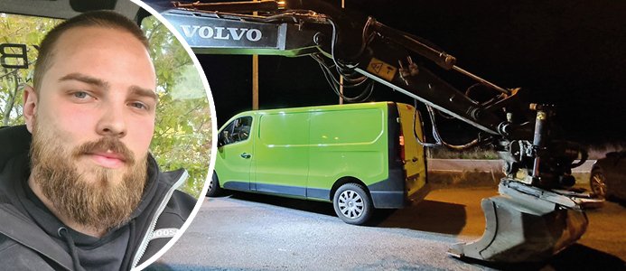 Stängde in rattfyllo med grävskopa – blir trafikhjälte