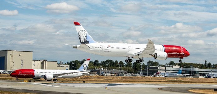 Passagerartillväxt på 14% i augusti för Norwegian