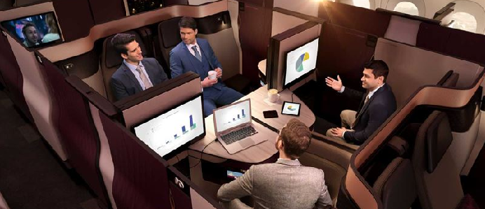 Kolla in Qatars nya Business Class