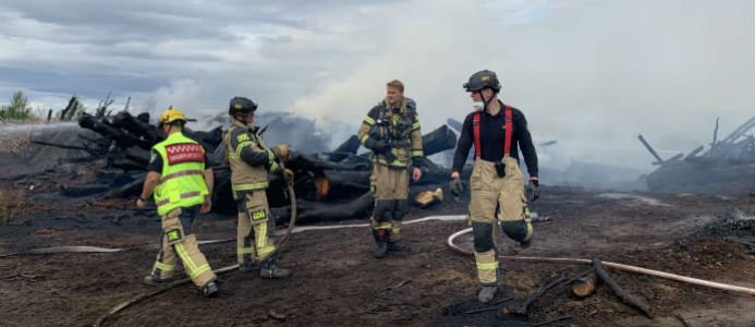 Brand i bränslehög vid kraftvärmeverket