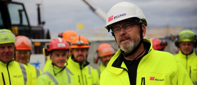 Byggnads ordförande Johan Lindholm. Bildkälla: Byggnads