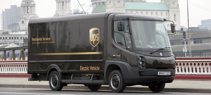 Eldrivet fordon från UPS. Foto: UPS
