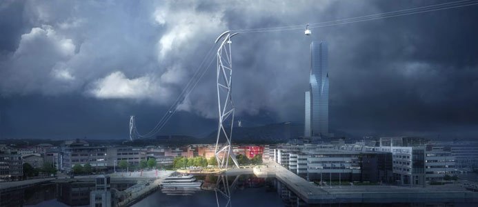 Vinnande designförslaget för Göteborgs stadslinbana