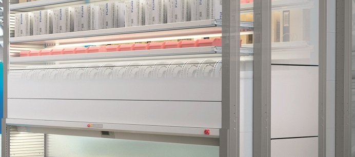 På bilden syns en av Kardex lösningar, Kardex Remstar Shuttle XP. Bild: Kardex remstar