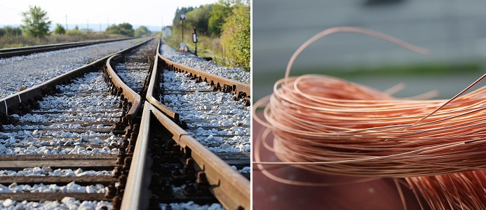 Koppar längs rälsen hett byte för tjuvar