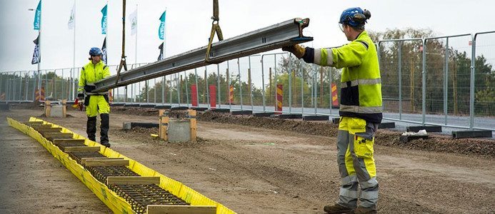 Första rälsen på plats för Lunds spårväg