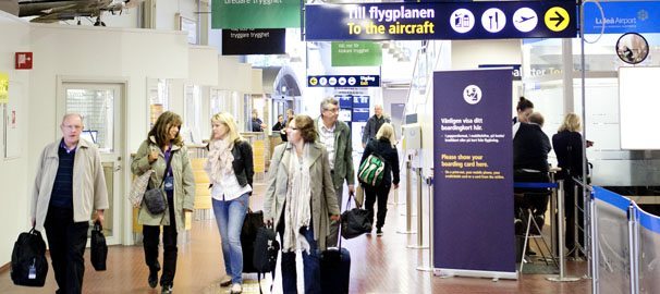Minskat resande från Luleå Airport