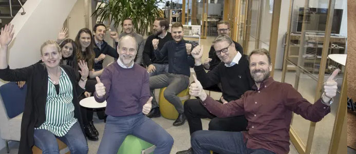 Ett glatt gäng från Johnels & Moberg Arkitekter i Göteborg.