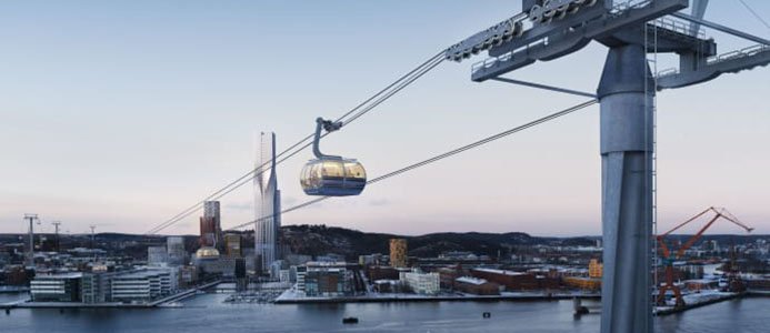 De anlitas för linbanan i Göteborg