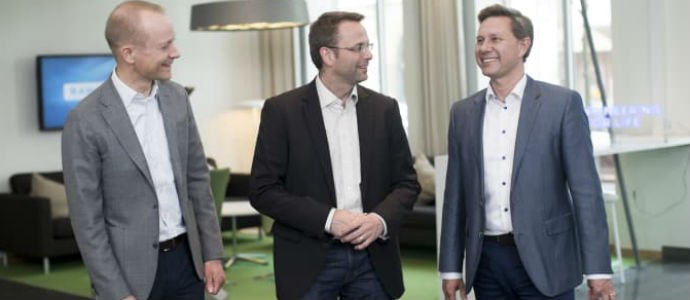 Från vänster: Jesper Kildsgaard, chef för Ramboll Environment & Health i Sverige, Niklas Sörensen, vd för Ramboll i Sverige, Daniel Doeser, vd för RSM&CO.