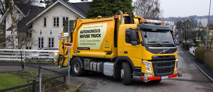 Volvo live testar självkörande sopbil