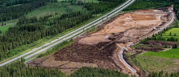 Första spadtaget för logistikområde södra Stigamo