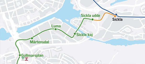 Tvärbanan kommer till Sickla station