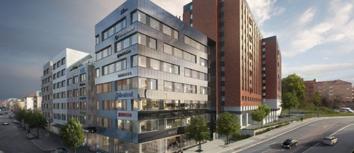 Grön kontorsfastighet i Stockholm